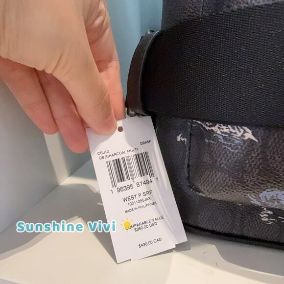 NWT Coach Waistpack Signature Canvas Surf Print CBJ12 Charcoal Multi - Picture 2 of 8